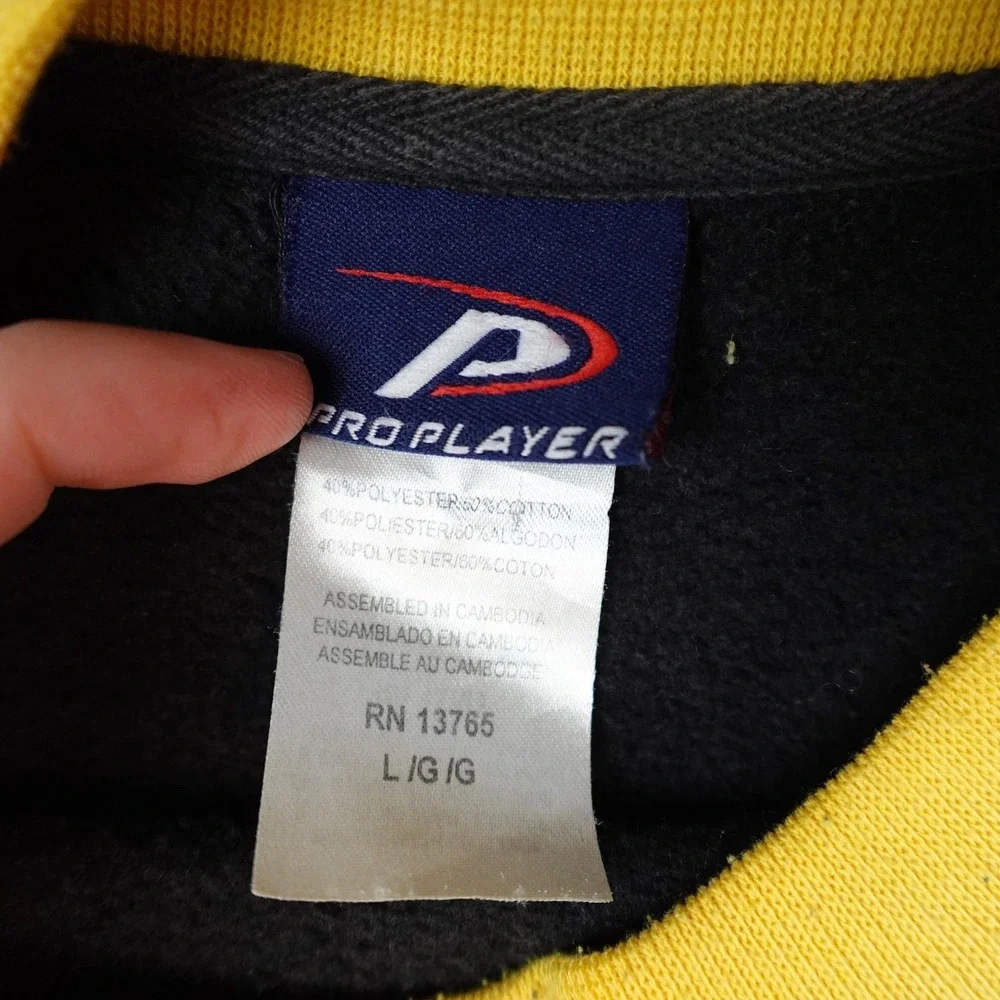 Vintage Pittsburgh Steelers Sweatshirt Mens Large Black NFL Pro Player Crewneck